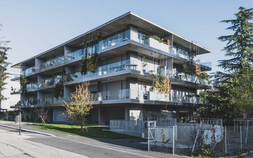 Architecture immeuble d’habitation à Nyon, Suisse
